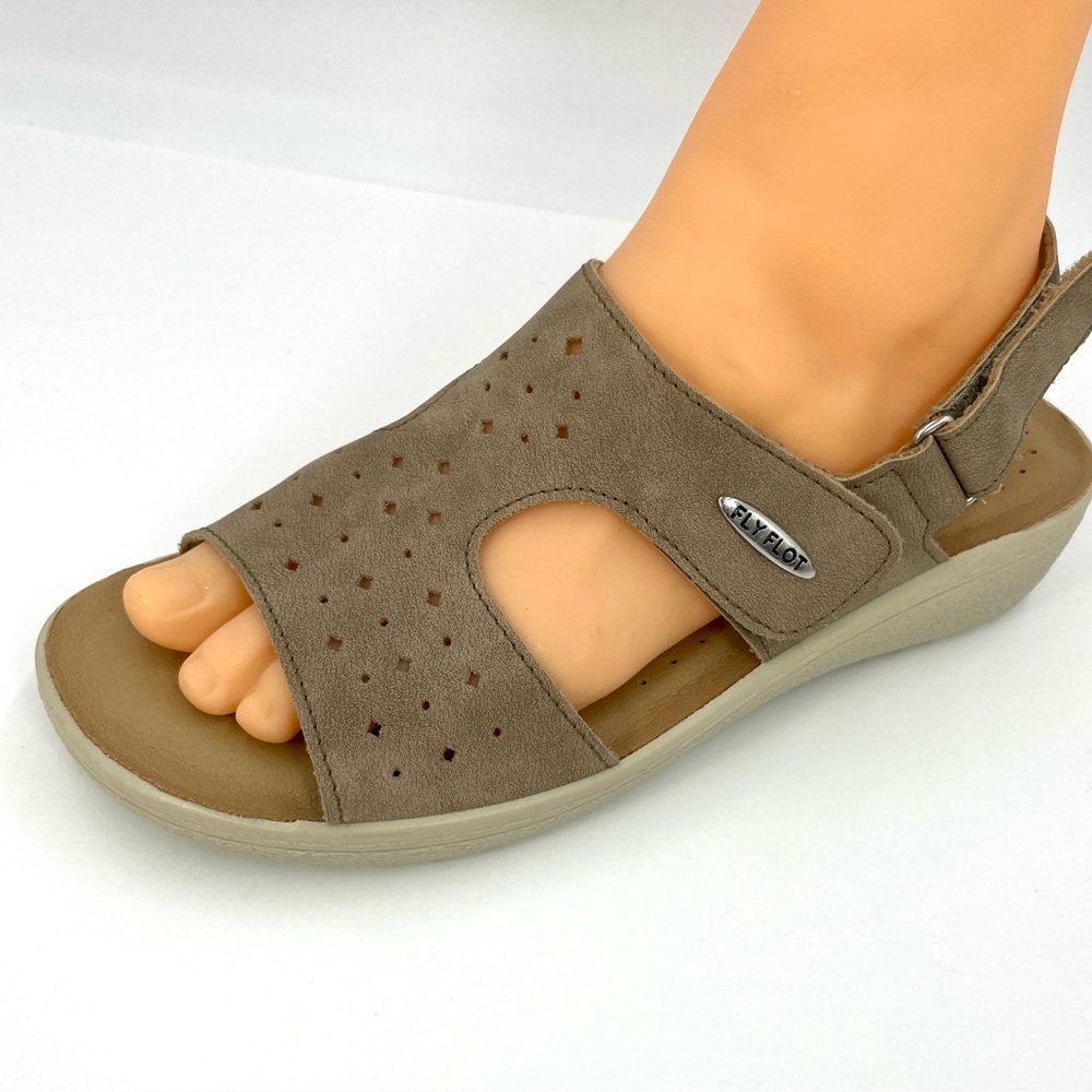 NEW Fly Flot Anatomic Comfort Beige Sling Back Sandal Sz 37